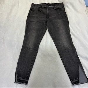 Express stretch grey jeans with slits at bottom
